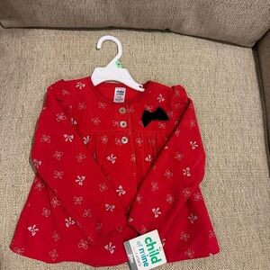 Child of Mine Red Baby Dress with Bow Accents